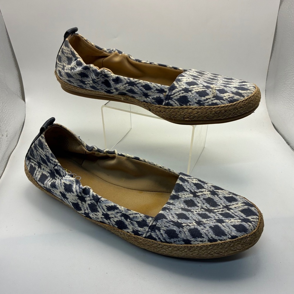 Easy Spirit e360‎ Gorsky Blue Ikat Espadrille Womens Size 8.5M Ballet Flats